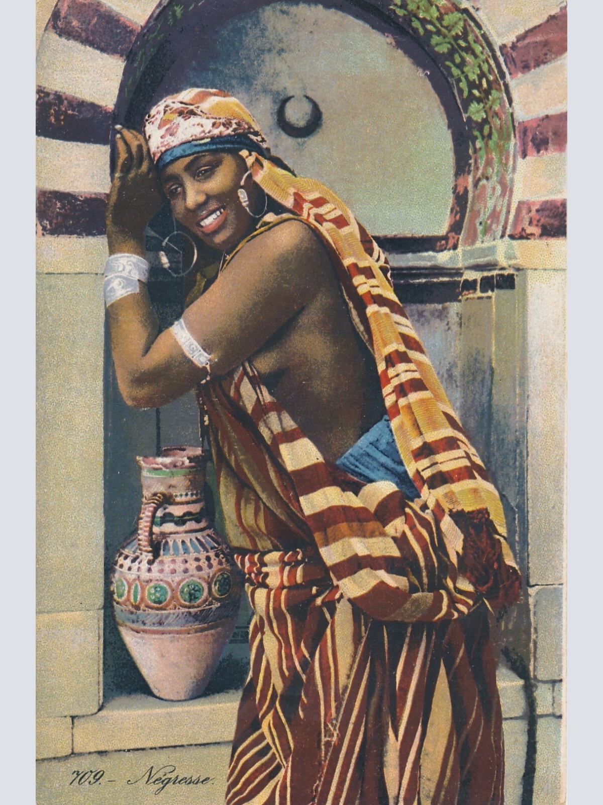 AK von einer Nackten Frau Nackte Haut Busen Negresse (6629)