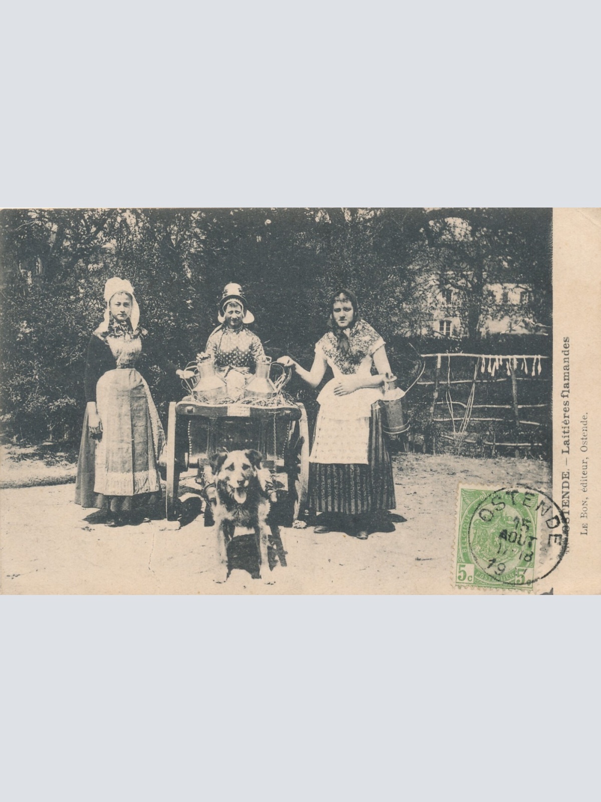 AK Ostende mit Hundekarren Belgien (6576)