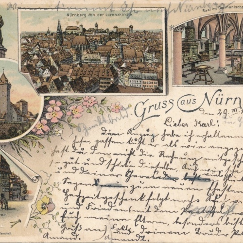 Litho - Karte gruss aus Nürnberg Bayern (6597)