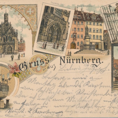 Litho - Karte gruss aus Nürnberg Bayern (6598)