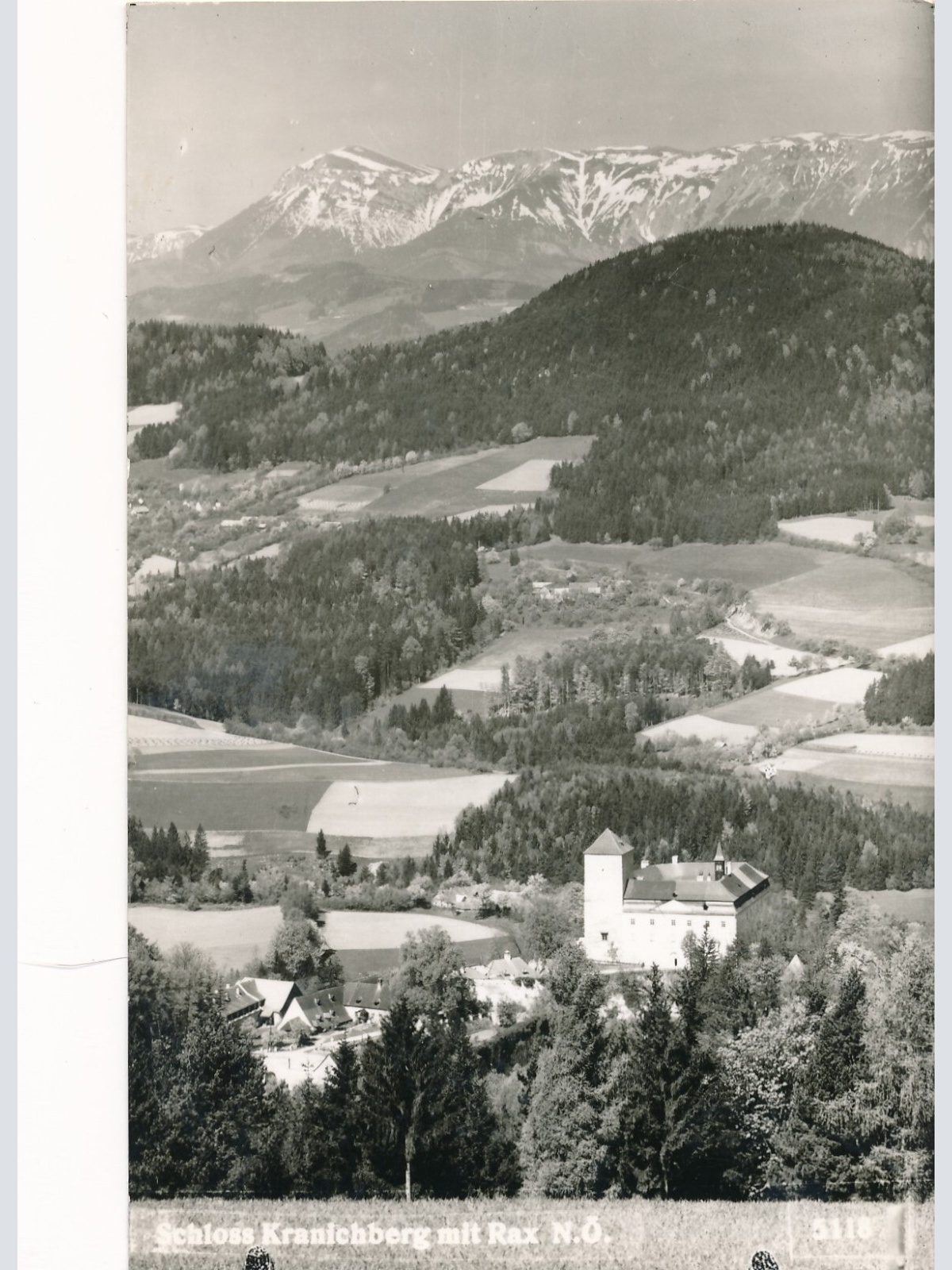 AK vom Schloss Kranichberg mit Rax Niederösterreich Ansichtskarte (8124)