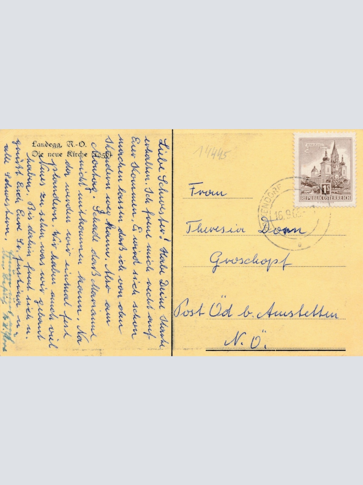 AK aus Landegg mit Kirche Niederösterreich Ansichtskarte (8120)