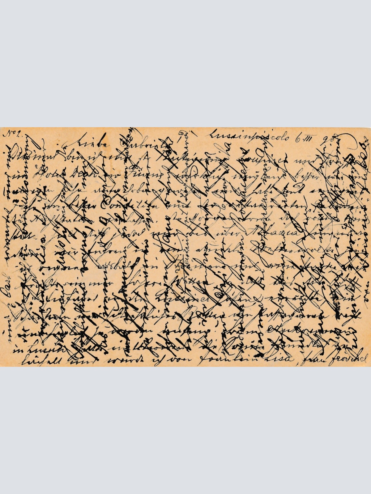 2 Kreuzer Ganzsachen - Karte 1898 aus Lussinpicolo (8542)