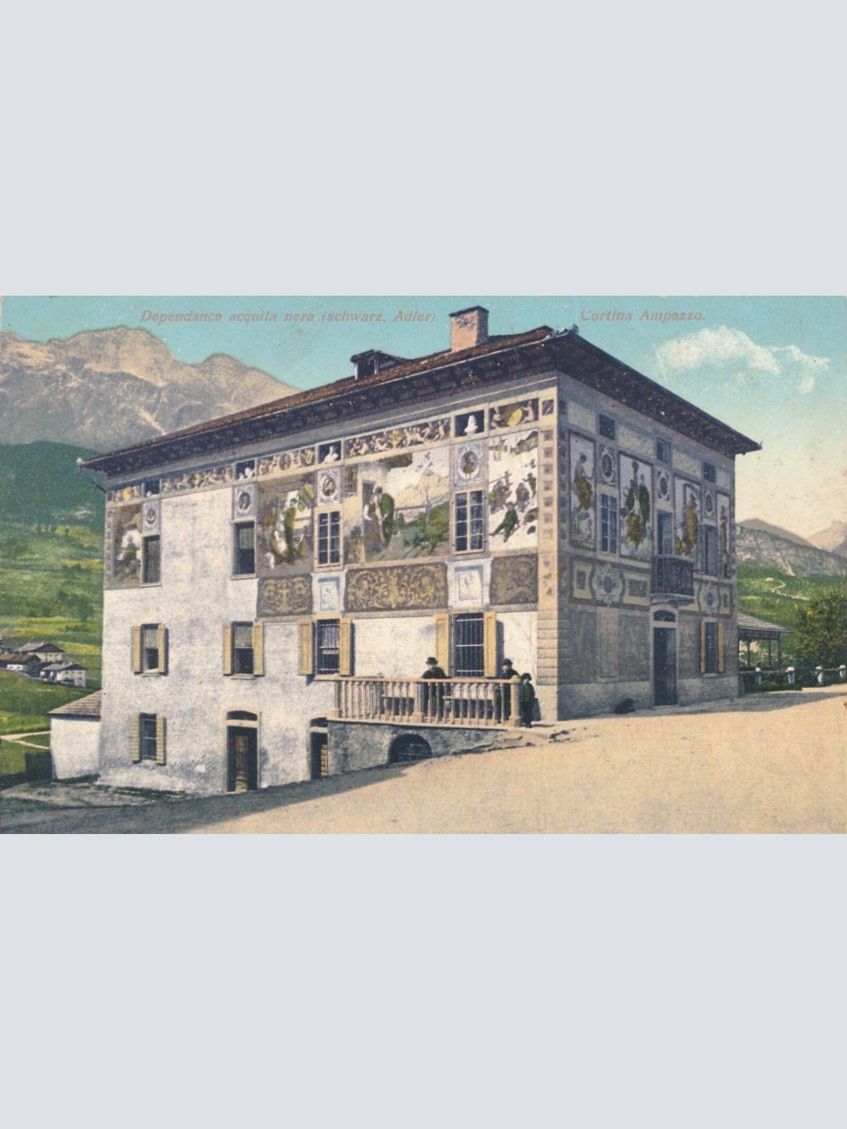 AK aus Cortina Apezzo Dependance acquila nera Italien Ansichtskarte (8551)