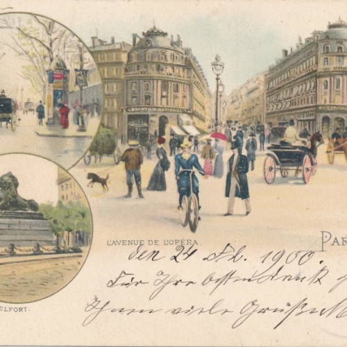 Litho - Karte aus Paris Frankreich (6582)