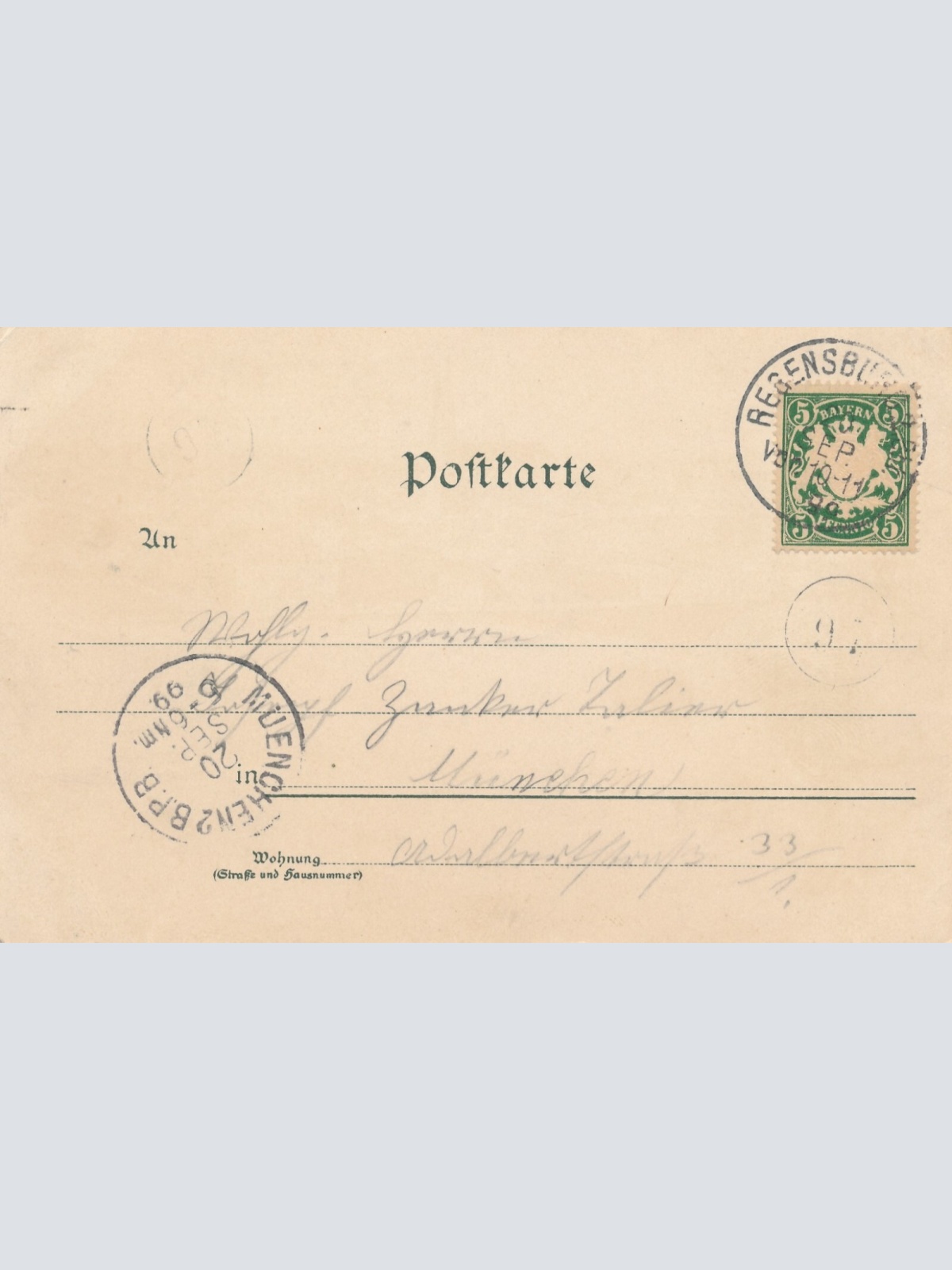 Litho - Karte gruss aus Regensburg Bayern (6601)