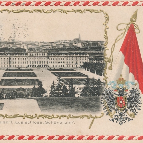 Präge - Litho - Karte aus Wien Kaiserliches Lustschloss Schönbrunn Wien (6581)
