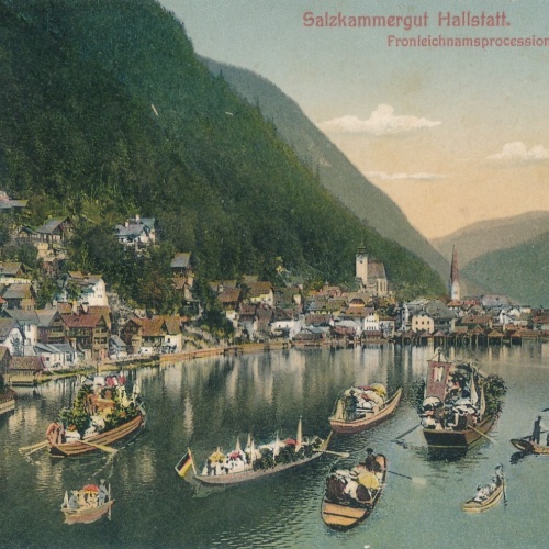 AK aus Hallstatt Frohnleichnamsprozession Oberösterreich Ansichtskarte (8469)