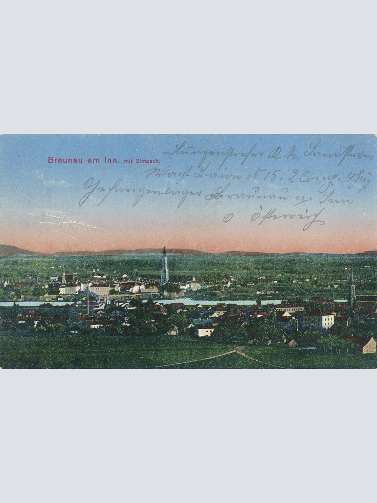 AK aus Braunau am Inn mit Simbach Oberösterreich Ansichtskarte (8492)