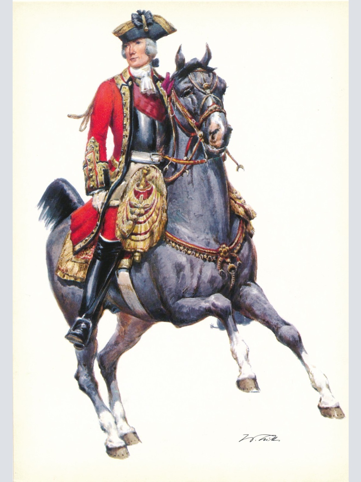 AK Uniform Großbritannien 1747 Field Marshal Colonel Ansichtskarte (8716)