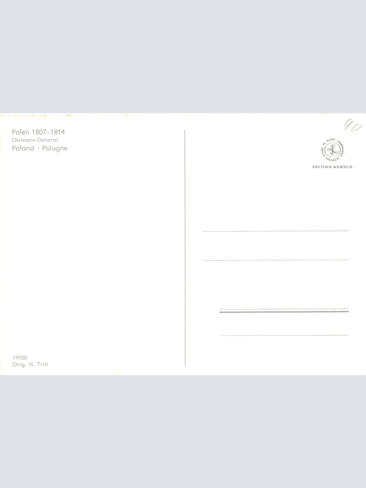 AK Uniform von Polen 1807 Divisoins General Ansichtskarte (8692)