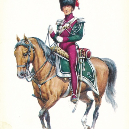 AK Uniform Königreich Belgien 1850 Guides Offizier Ansichtskarte (8699)