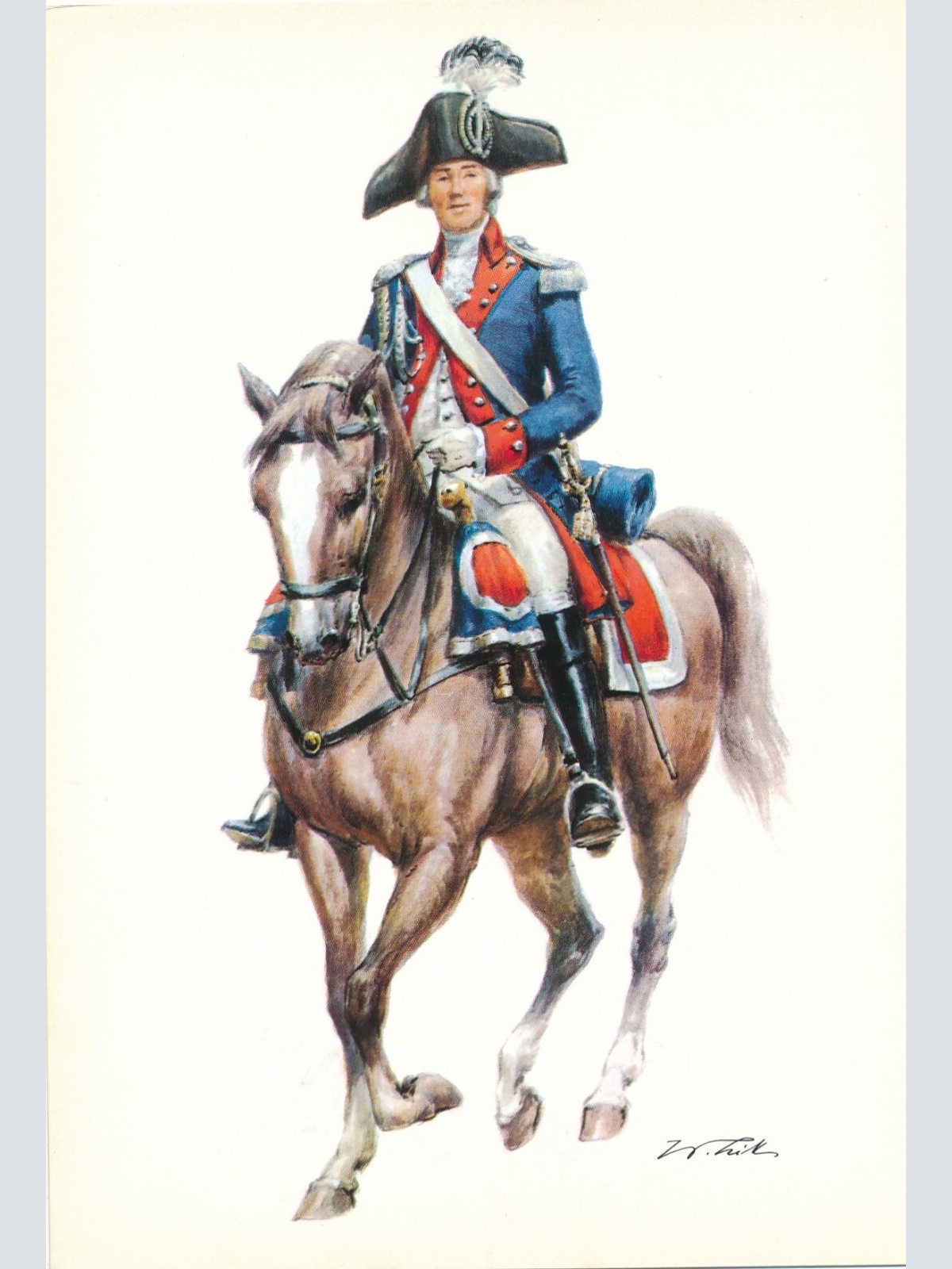 AK Uniform Schw. Eidgenossenscha 1793 Dragoner Wachtmeister Ansichtskarte (8700)