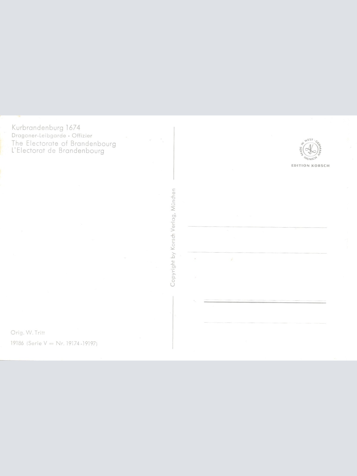AK Uniform Kurbrandenburg 1674 Dragoner Leibgarde Offizier Ansichtskarte (8717)