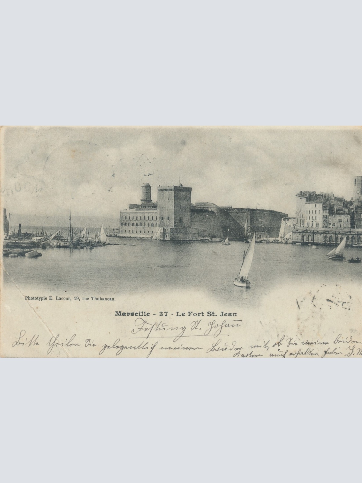AK aus Marseille mit Segelschiff Frankreich Ansichtskarte (8592)