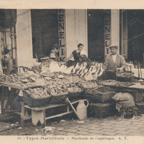 AK aus Marseille auf dem Markt Frankreich Ansichtskarte (8574)