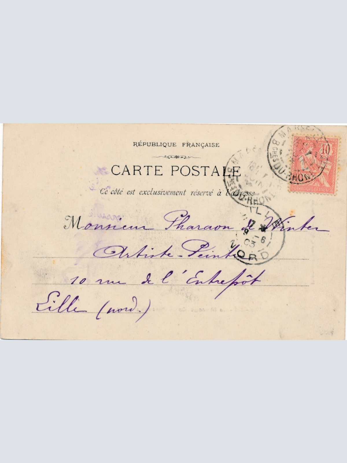 AK aus Marseille auf dem Markt Frankreich Ansichtskarte (8575)