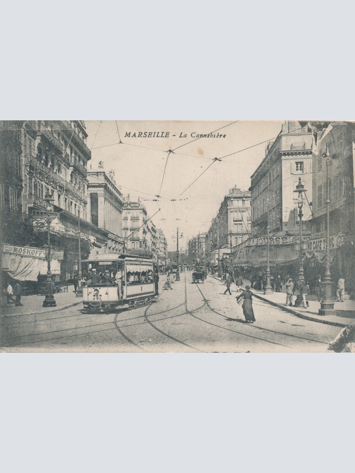 AK aus Marseille Stadt mit Straßenbahn Frankreich Ansichtskarte (8618)