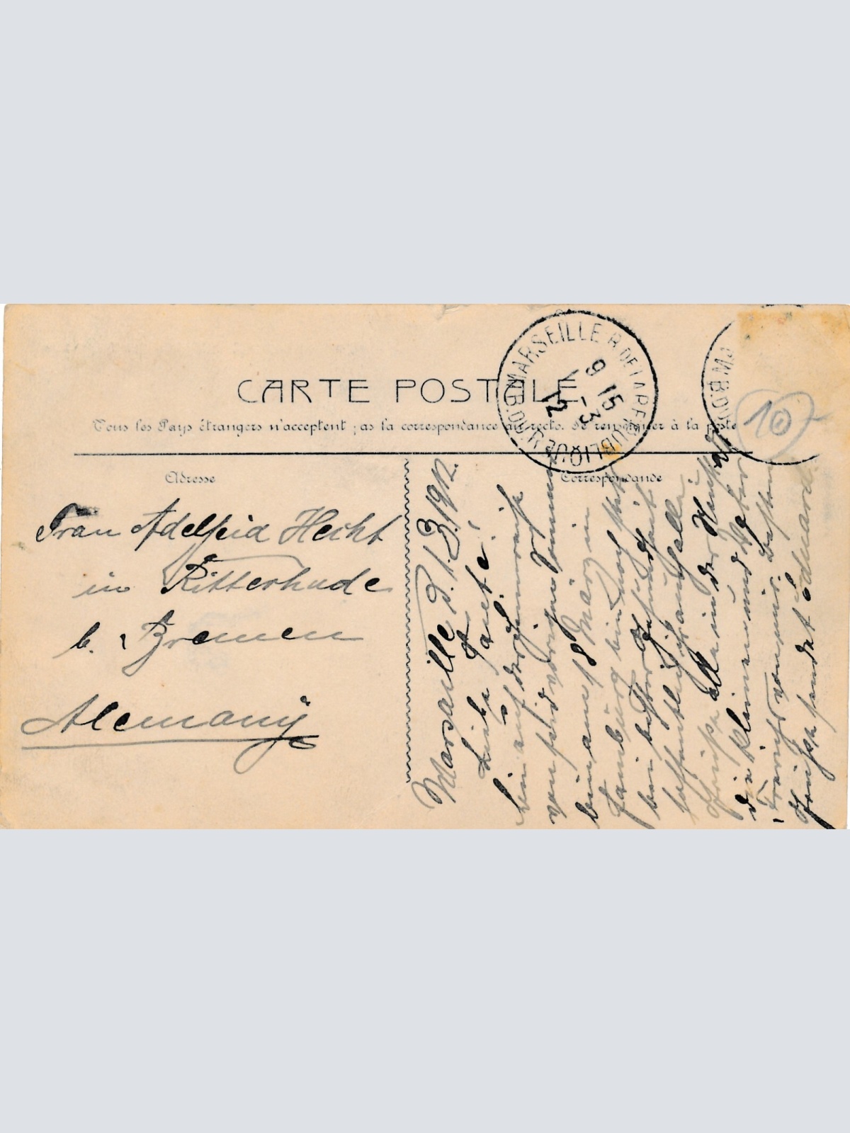 AK aus Marseille Stadt Frankreich Ansichtskarte (8620)