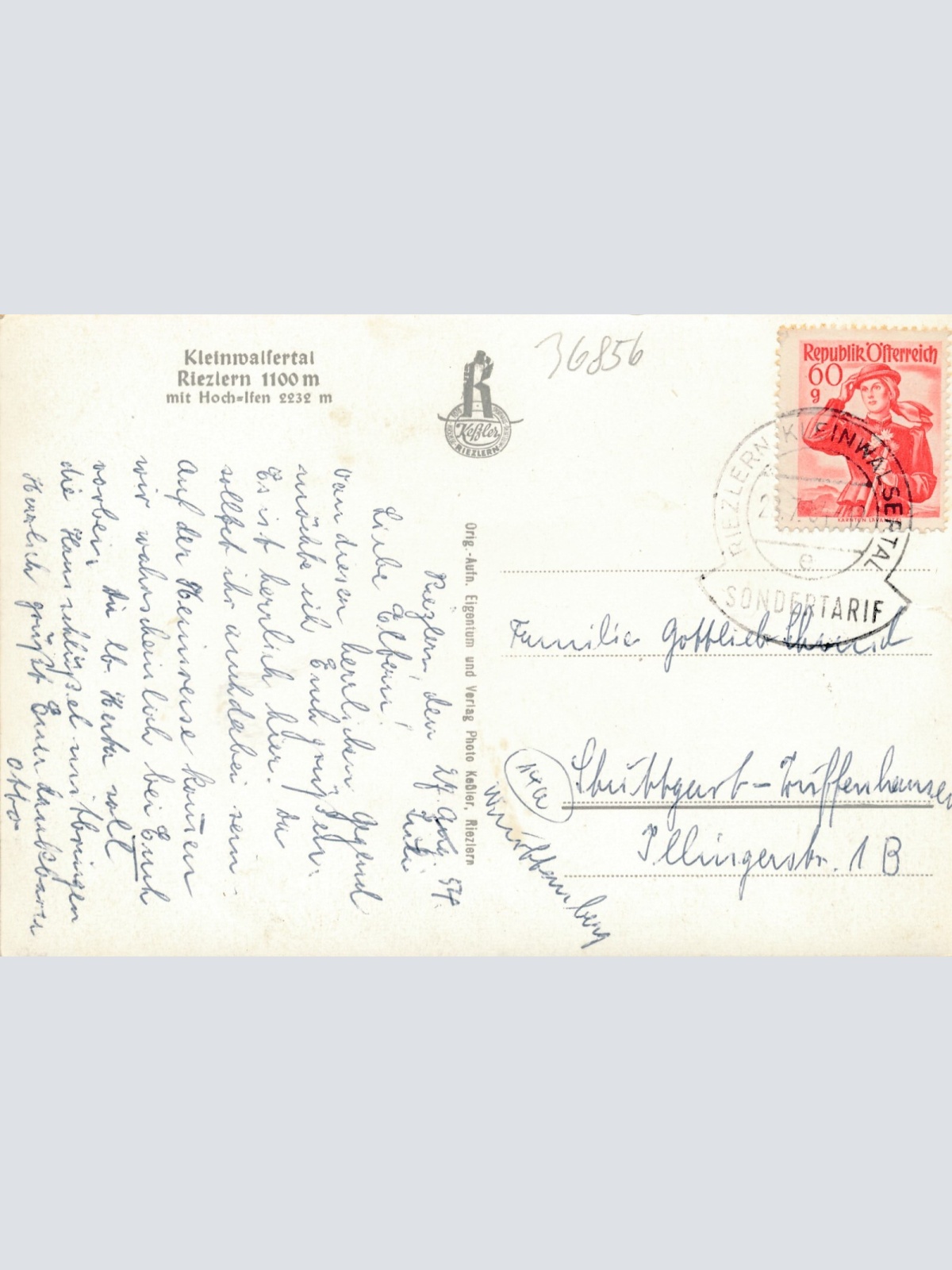 AK aus Riezlern Kleinwalsertal Vorarlberg Ansichtskarte (8337)