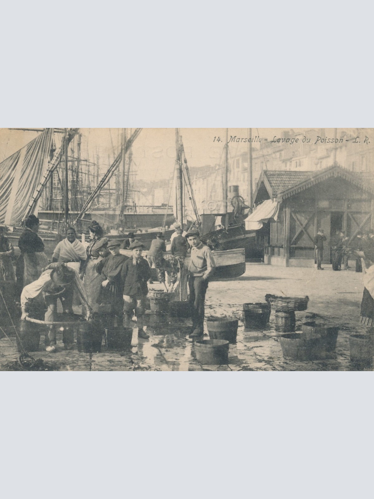 AK aus Marseille vom Hafen mit Schiffen Frankreich (6663)