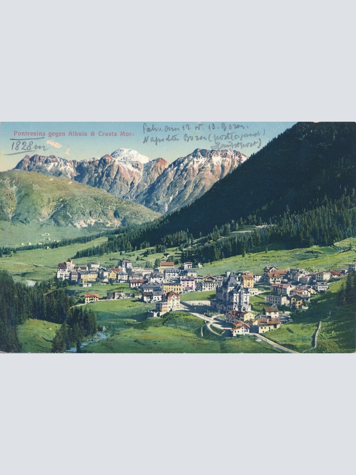 AK aus Pontresina gegen Albula Italien Ansichtskarte (8402)