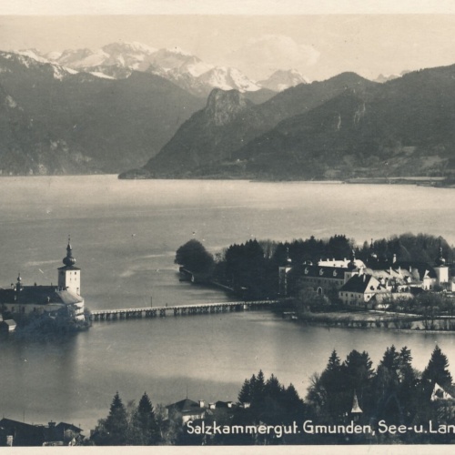 AK aus Gmunden mit Landschloss Ort Oberösterreich Ansichtskarte (8453)