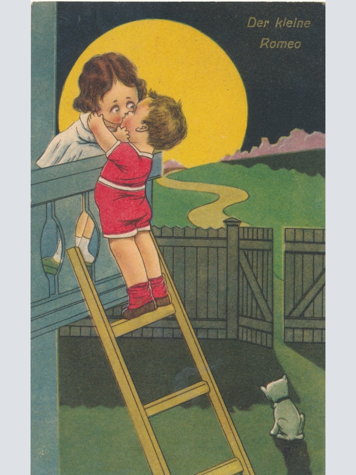 Motiv - Karte mit zwei Kinder der kleine Romeo Ansichtskarte (8939)