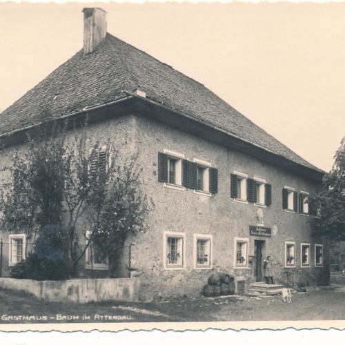 AK aus Baum imAttergau mit Gasthaus Schachin Oberösterreich Ansichtskarte (8870)