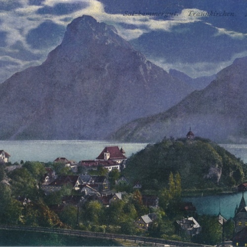AK, Salzkammergut, Traunkirchen, Mondnacht, Oberösterreich (S2272)