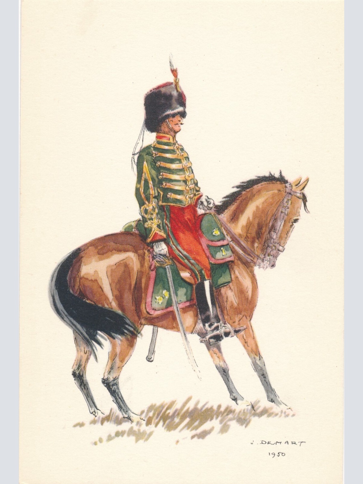 AK Uniform Belgien 1890 Lietnant des Guides Ansichtskarte (8736)