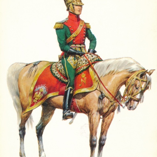 AK Uniform Kaiserr. Frankreich 1811 Chevauleger Major Ansichtskarte (8723)