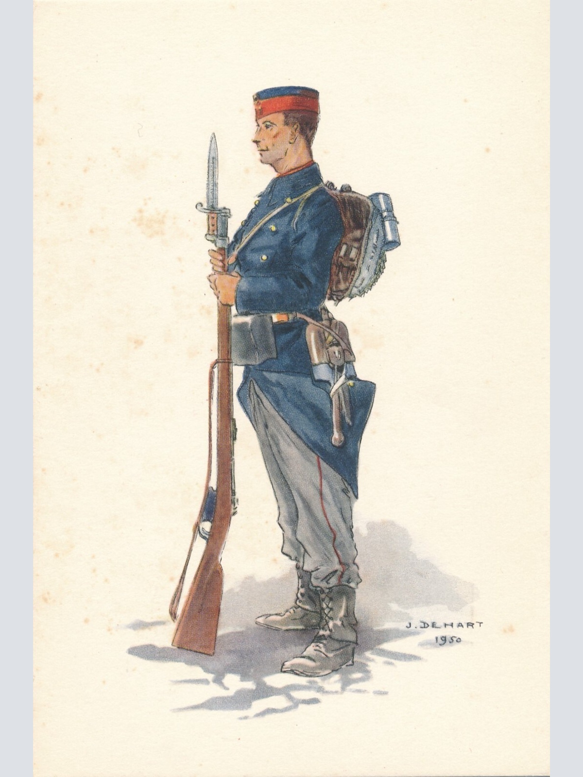 AK Uniform Belgien 1914 Soldaat Linie Infanterie Ansichtskarte (8740)