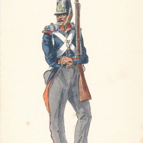 AK Uniform Belgien 1853 Linie Infanterie Van het Centrum Ansichtskarte (8741)