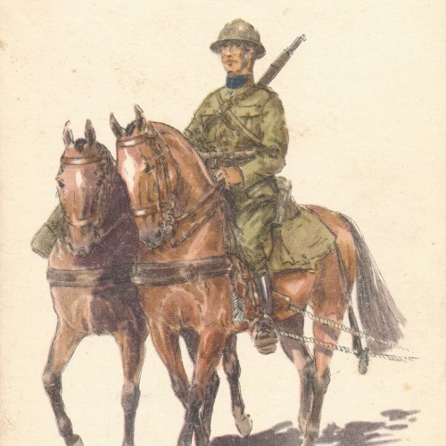 AK Uniform Belgien 1918 Artillerie Ansichtskarte (8754)