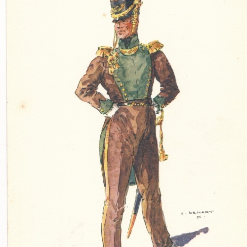 AK Uniform Belgien 1830 Tirailleurs Liegeois Ansichtskarte (8744)