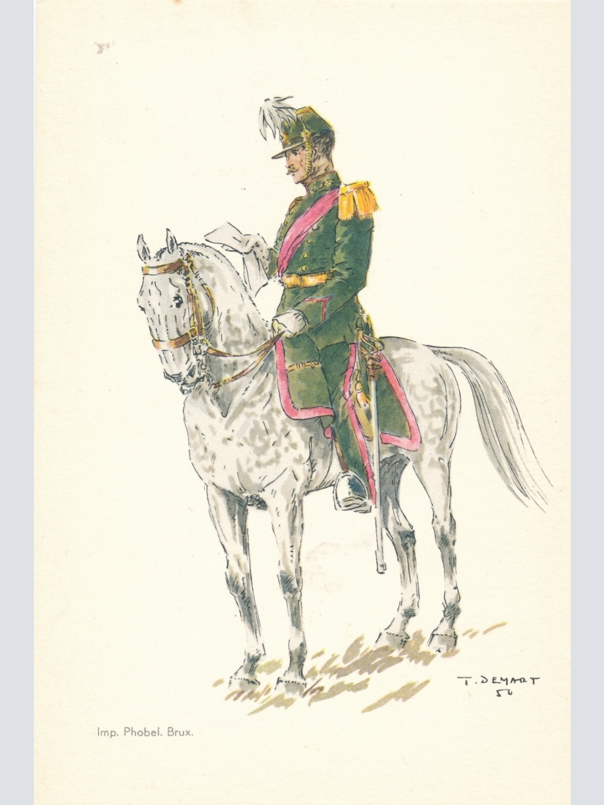 AK Uniform Belgien 1914 Corps special s etat Grande Tenue Ansichtskarte (8749)