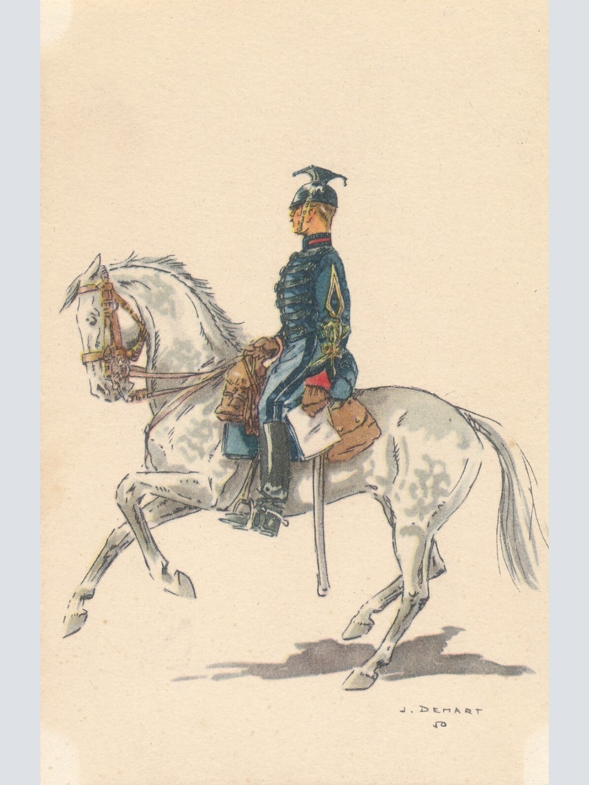 AK Uniform Belgien 1914 Lansiers Luitenant Ansichtskarte (8750)