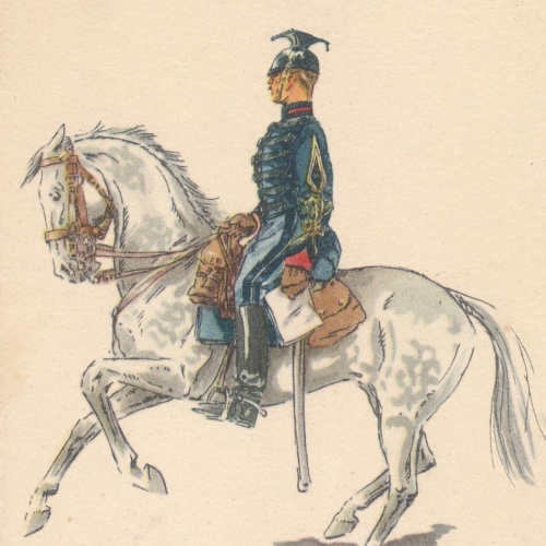 AK Uniform Belgien 1914 Lansiers Luitenant Ansichtskarte (8750)