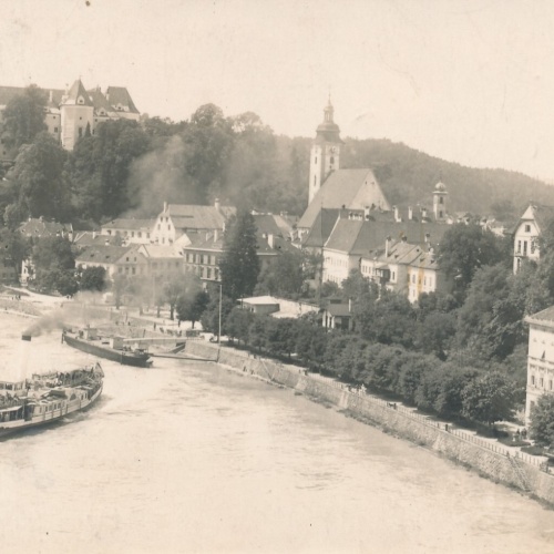 AK aus Grein an der Donau mit Dampfer Oberösterreich Ansichtskarte (8854)