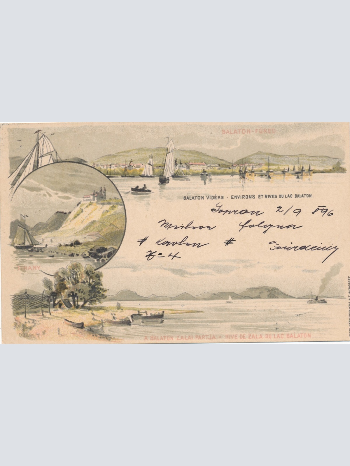 Ganzsachen - Litho - Karte aus Balaton - Füred Ungarn (7268)