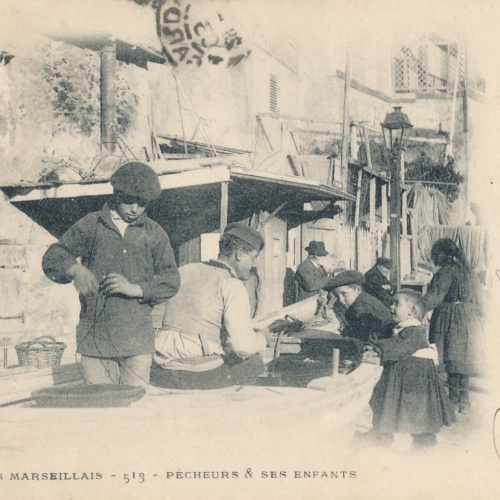 AK aus Marseille Pecheurs ses Enfants Italien Ansichtskarte (8767)