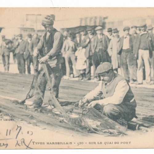 AK aus Marseille Sur le quai du Port Italien Ansichtskarte (8769)