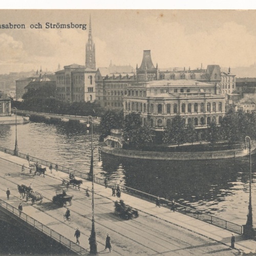 AK aus Stockholm Vasabron och Strömsborg Schweden (7372)