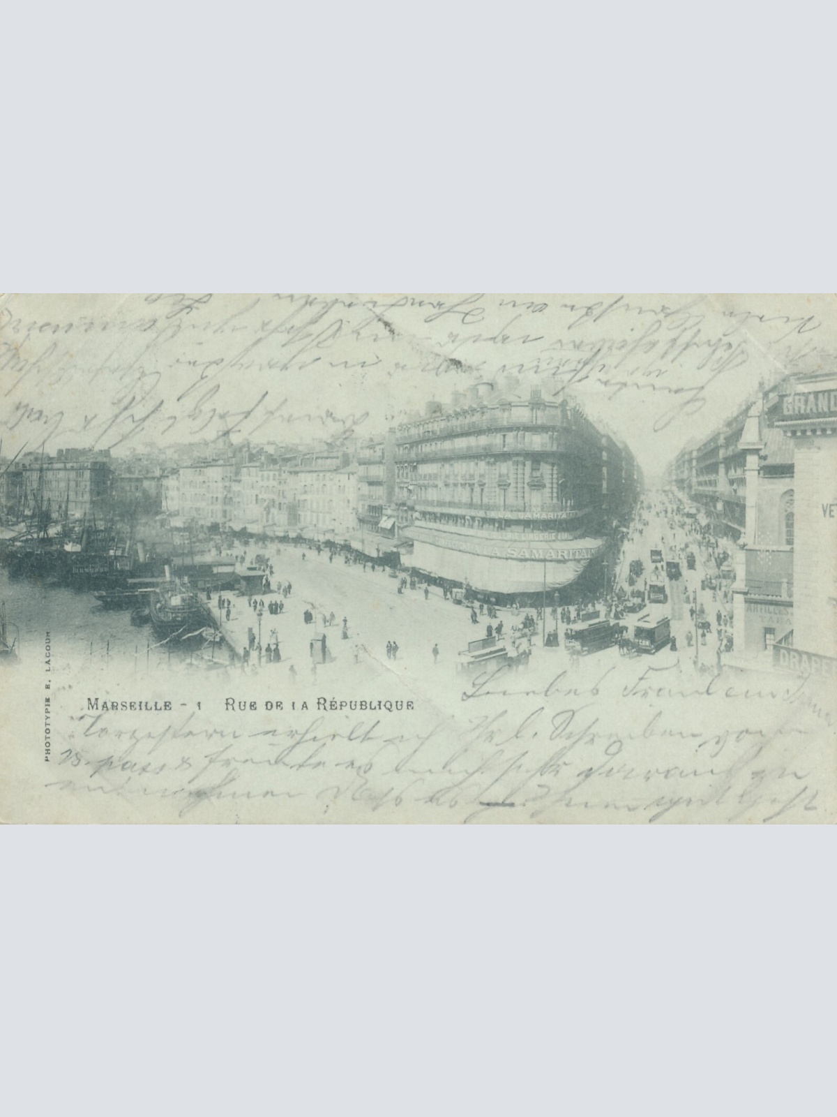 AK aus Marseille Rue de la Republique Italien Ansichtskarte (8776)