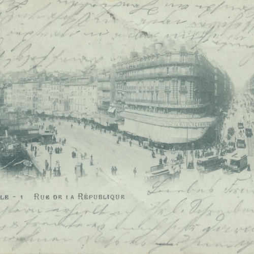 AK aus Marseille Rue de la Republique Italien Ansichtskarte (8776)