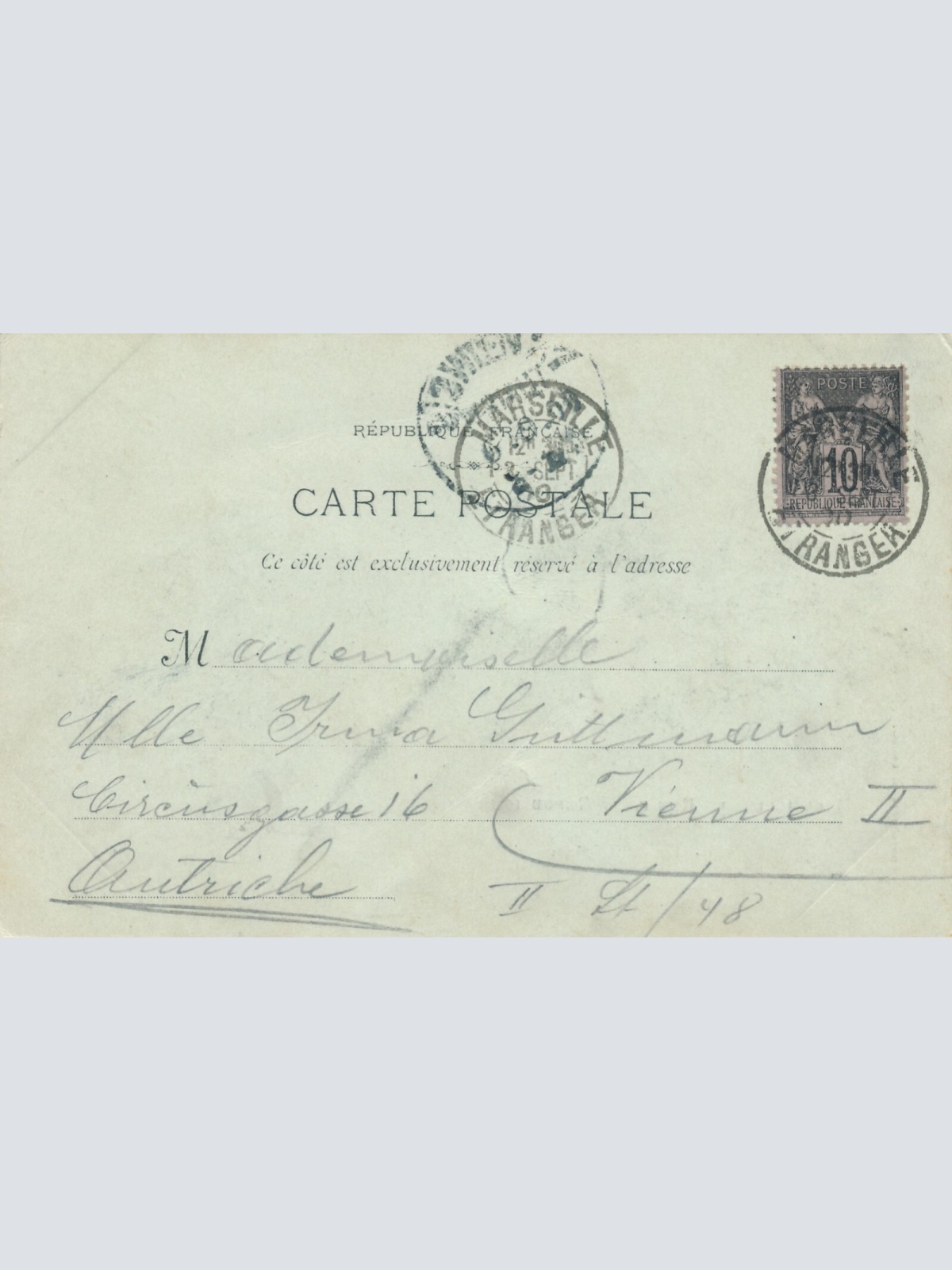 AK aus Marseille Rue de la Republique Italien Ansichtskarte (8776)