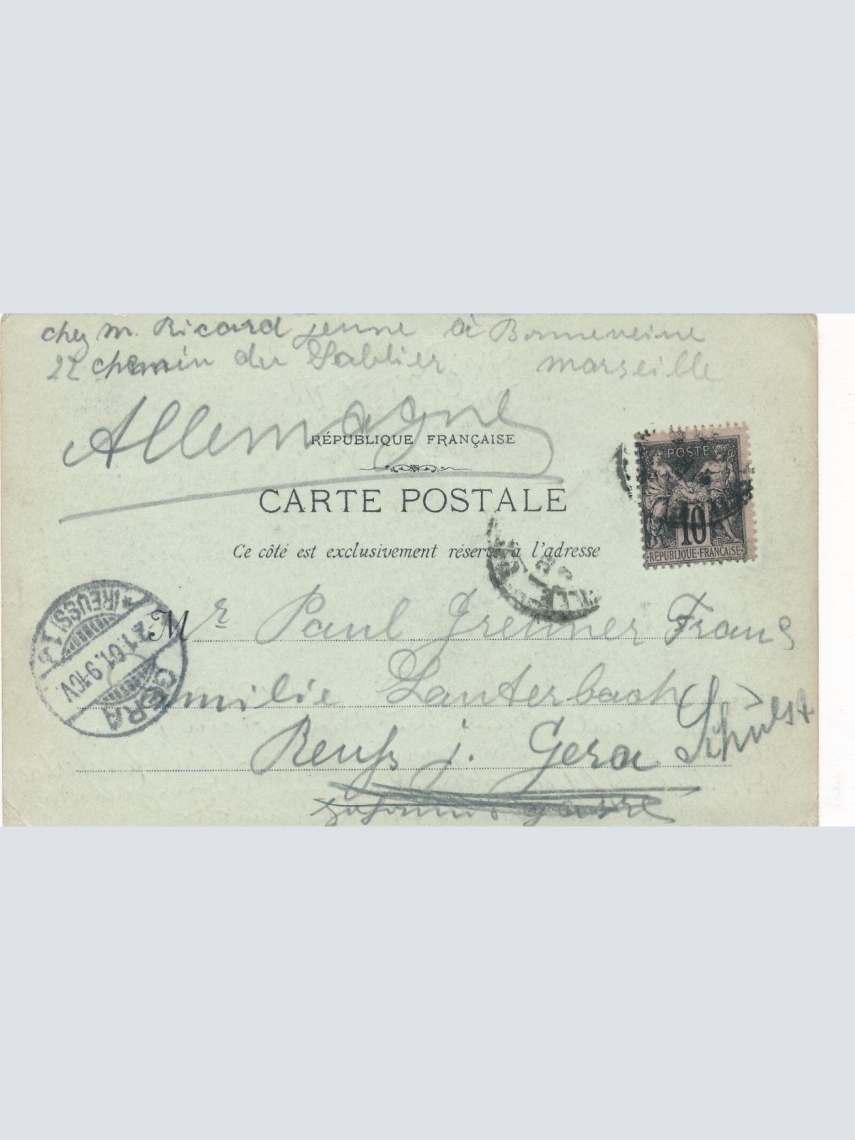 AK aus Marseille La Cannebiere Italien Ansichtskarte (8777)