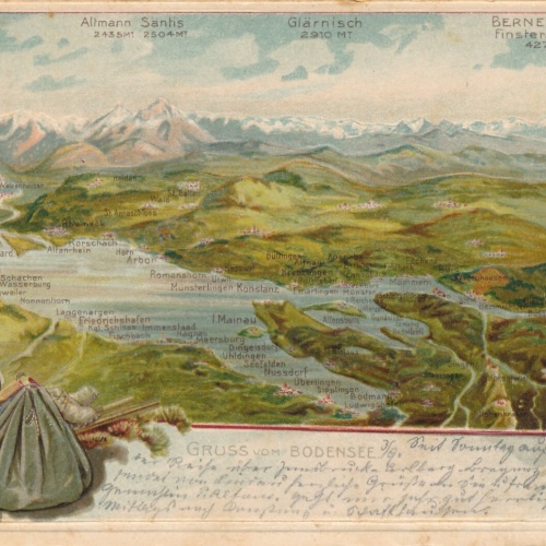 Präge - Karte gruss vom Bodensee Schweiz Ansichtskarte (9166)