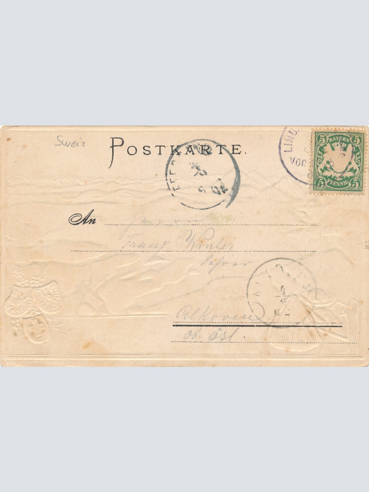 Präge - Karte gruss vom Bodensee Schweiz Ansichtskarte (9166)